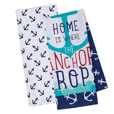 DESIGN IMPORTS Anchors Printed Dishtowel Set CAMZ10734